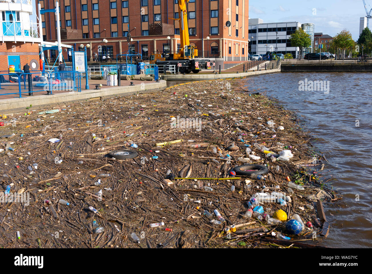 Water pollution, Plastic. Stock Photo