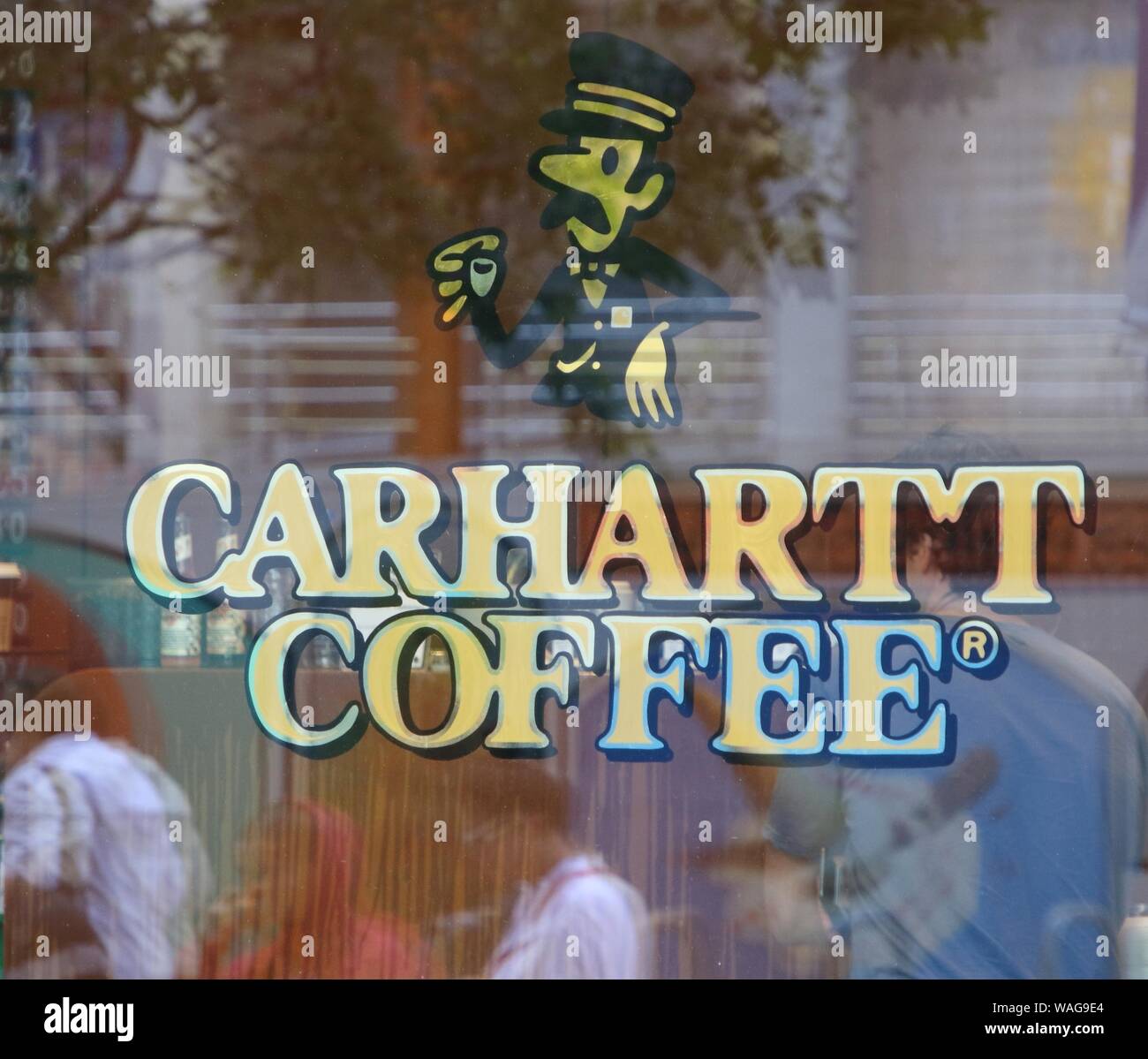 London, UK. 19th Aug, 2019. Specialty coffee shop, Carhartt Coffee in the  recently developed Kings Boulevard and Pancras Square behind London's Kings  Cross Rail station Credit: Keith Mayhew/SOPA Images/ZUMA Wire/Alamy Live  News