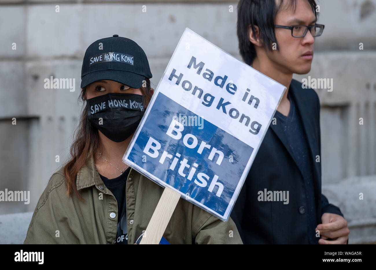 London 20th August 2019 Pro democracy Hong Kong demonstrators outside the Cabinet Office in Whitehall London Credit Ian DavidsonAlamy Live News Stock Photo