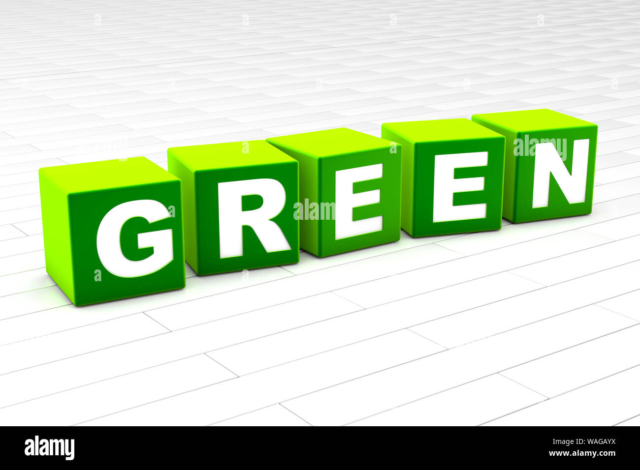 3D rendered illustration of the word Green Stock Photo - Alamy
