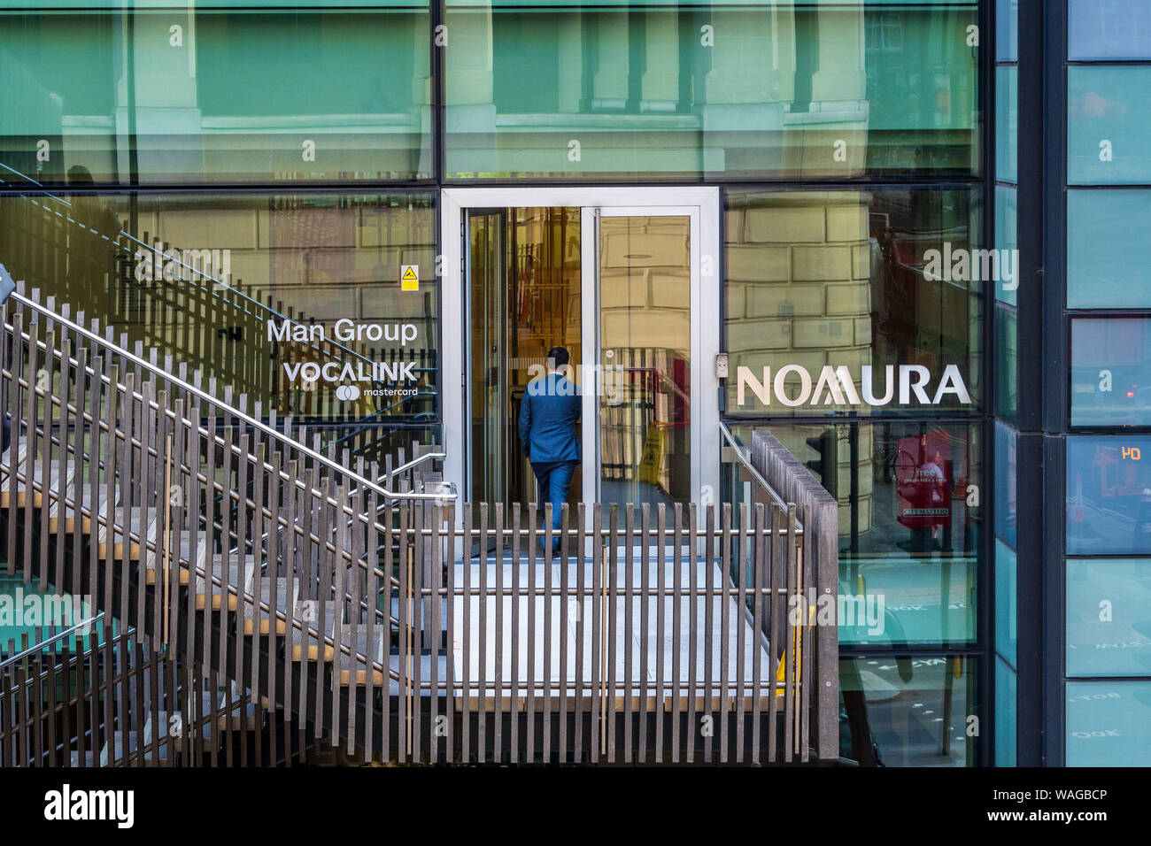 Nomura, Man Group and Vocalink  offices at 1 Angel Lane, London. Stock Photo