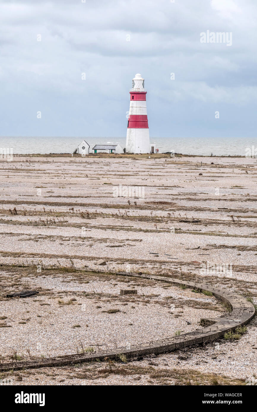 Orfordness Lighthouse on Orford Ness National Nature Reserve, Orford, Suffolk, England, UK Stock Photo