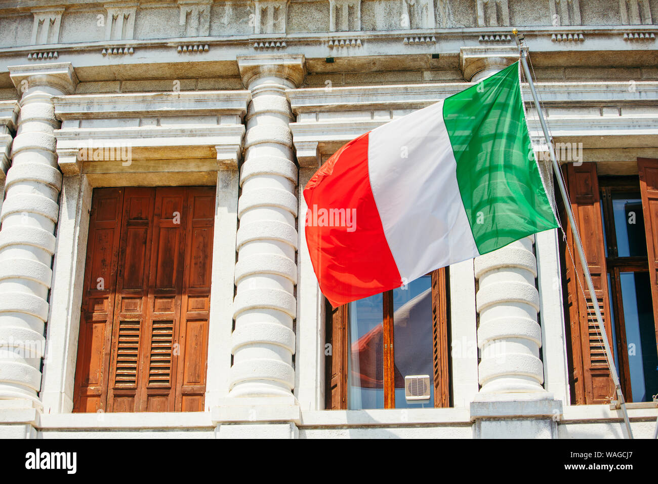 flag of italy government building diplomatic Stock Photo