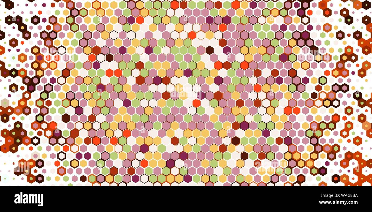 Abstract colorful honeycomb honey seamless pattern hexagon mosaic ...