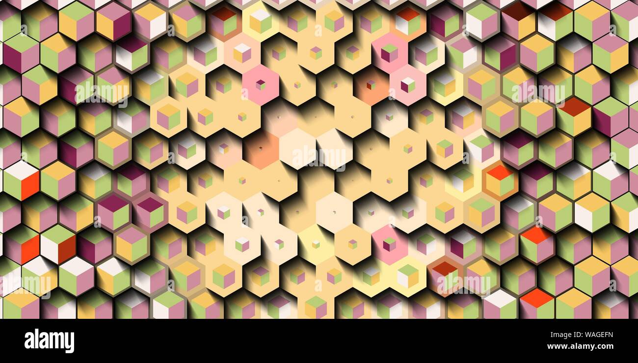 Abstract colorful honeycomb honey seamless pattern hexagon mosaic ...