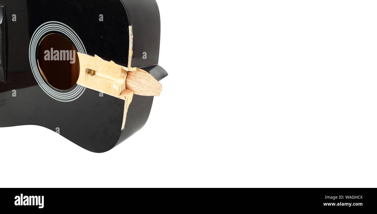 Guitar repair and service fragment broken sound board acoustic guitar