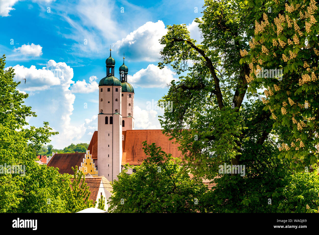 View on the Church Towers in Wemding, Germany Stock Photo - Alamy