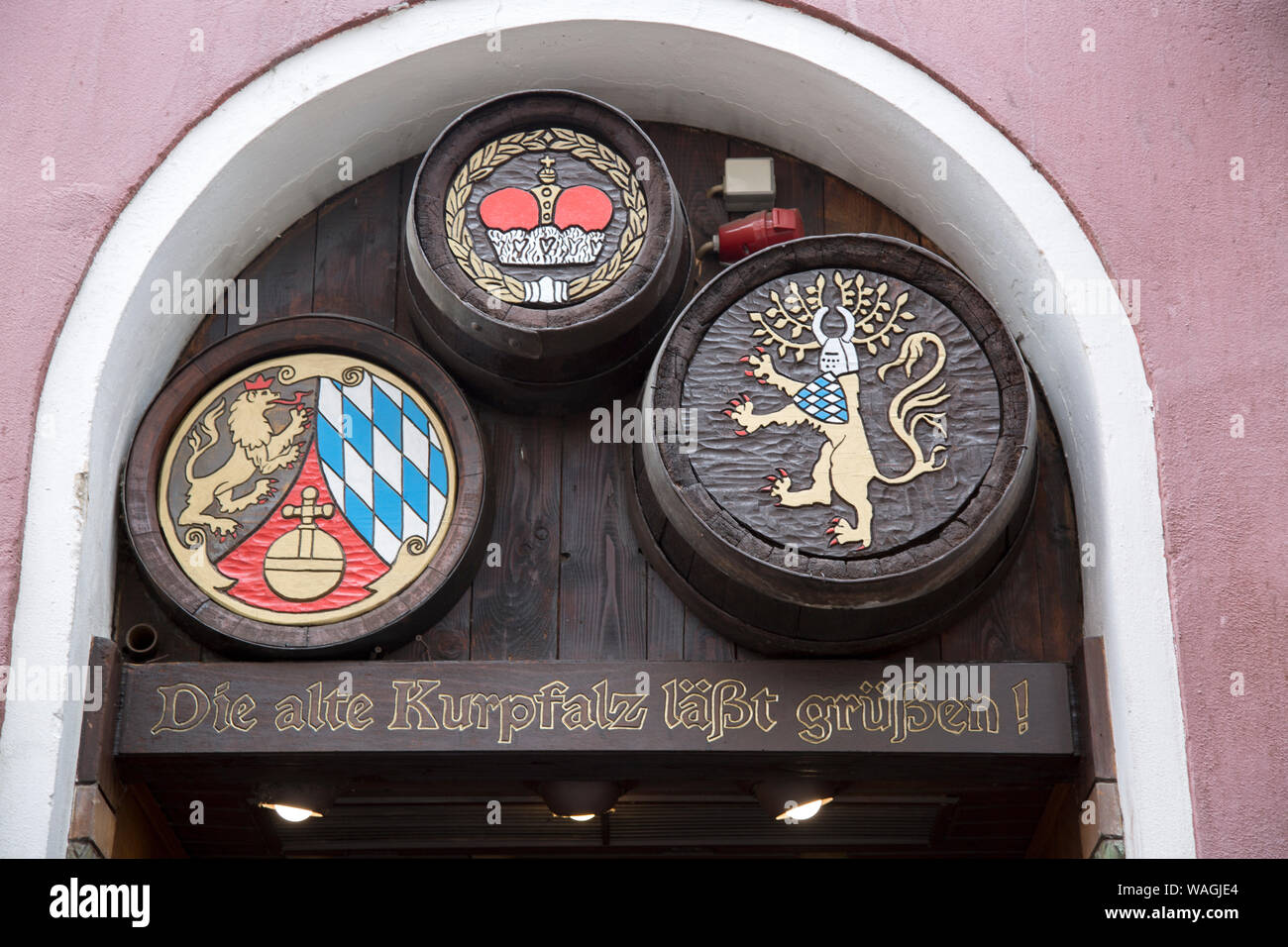 Zum Guldenen Schaf Restaurant Sign, Heidelberg, Germany Stock Photo - Alamy