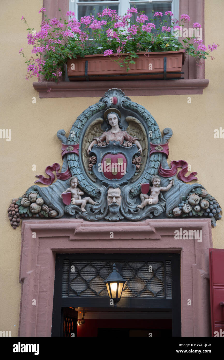 Entrance to Restaurant Goldener Hecht; Heidelberg; Germany Stock Photo