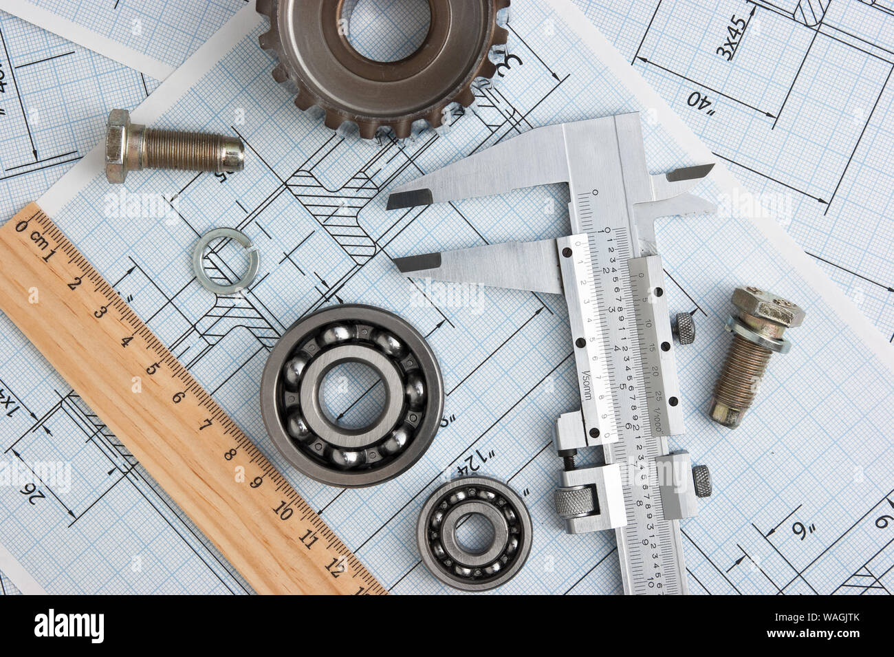 Mechanical Drawing Tools Bearing High Resolution Stock Photography and