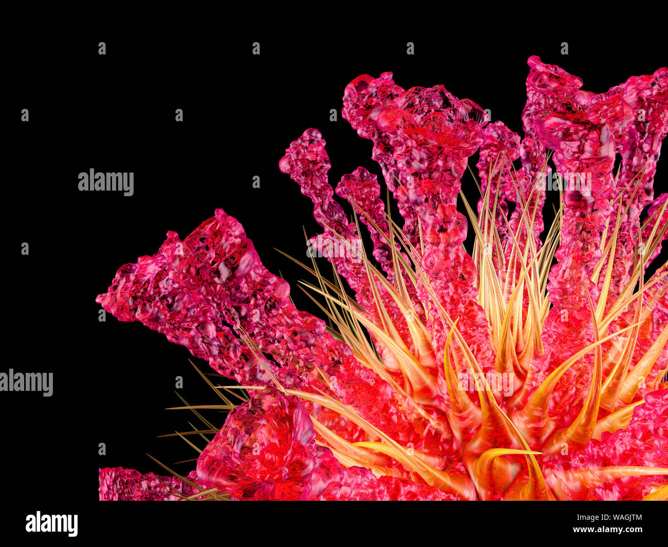 3D rendered Illustration of a generic Virus isolated on black Stock ...