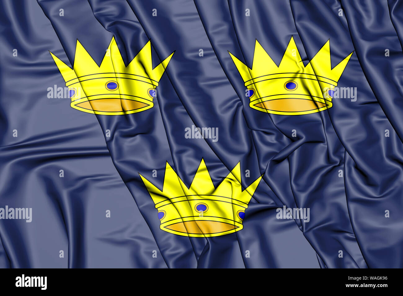 3D Flag of Munster Province, Ireland. 3D Illustration Stock Photo