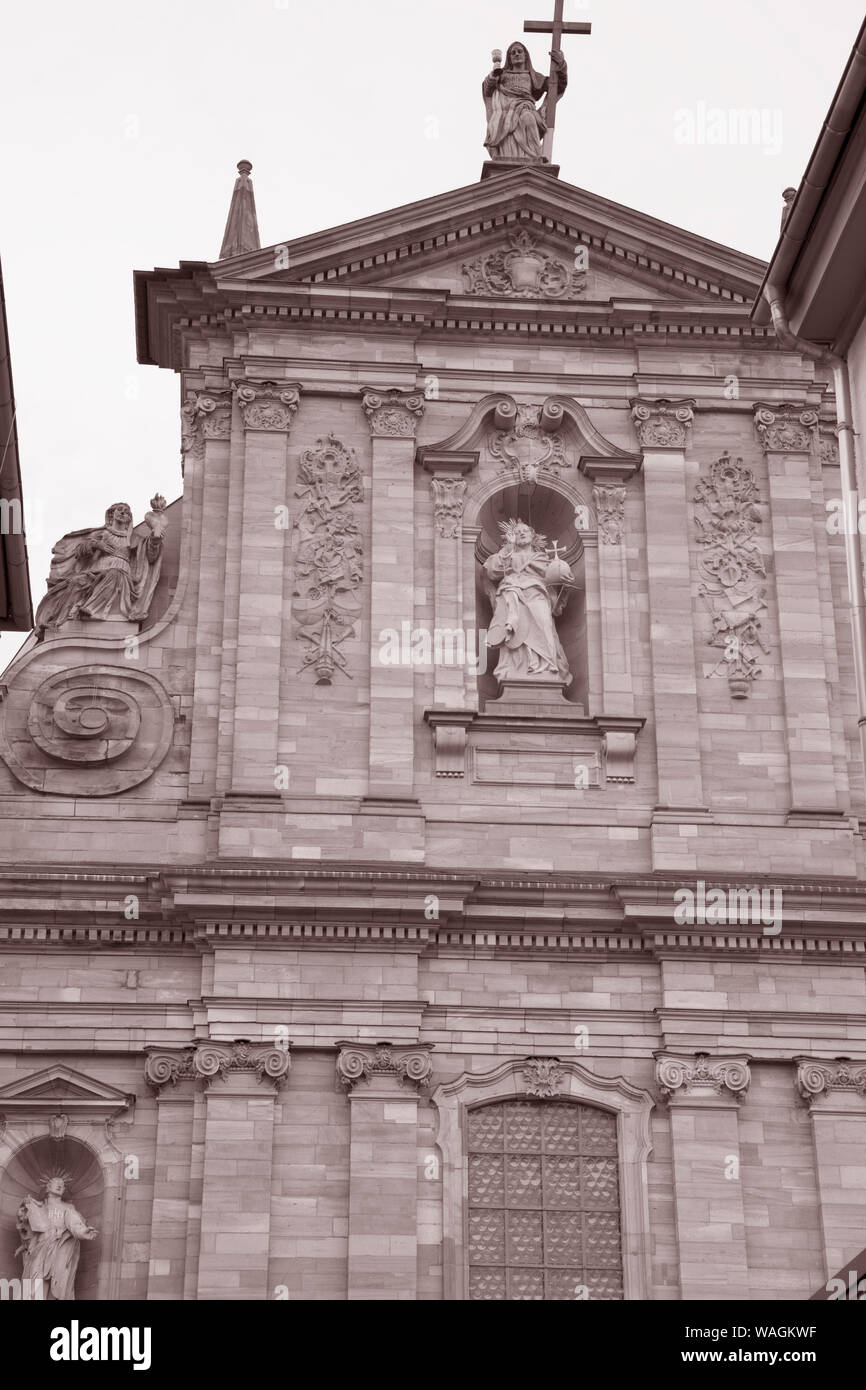 Jesuit Church; Heidelberg; Germany in Black and White Sepia Tone Stock Jesuit Church; Heidelberg; Germany in Black and White Sepia Tone Stock