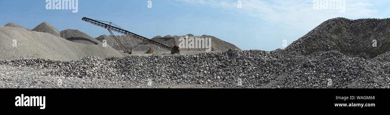 Panorama of quarry on the coast Stock Photo