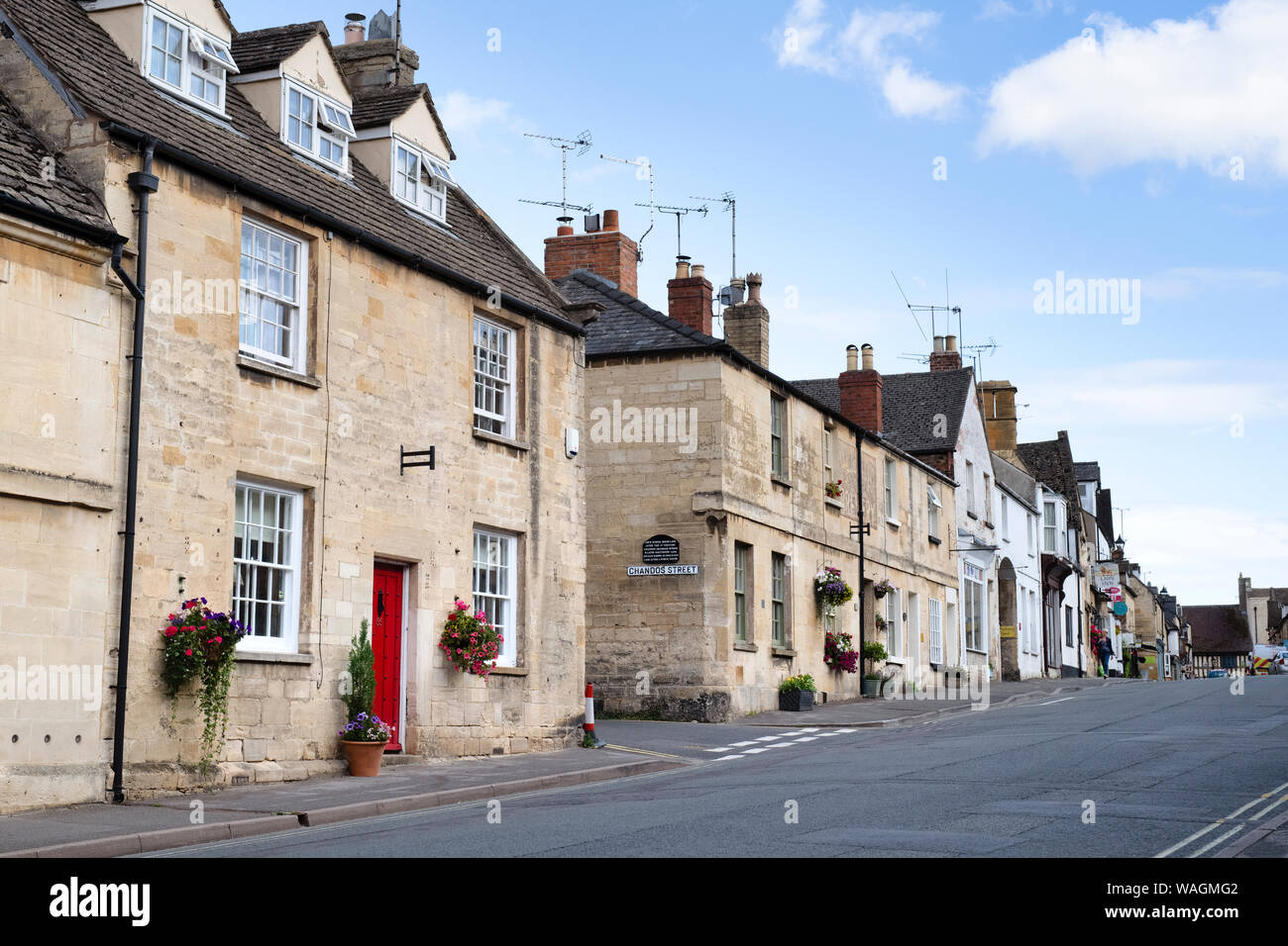 Cotswold stone buildings along Gloucester Street Winchcombe, Gloucestershire, England Stock Photo
