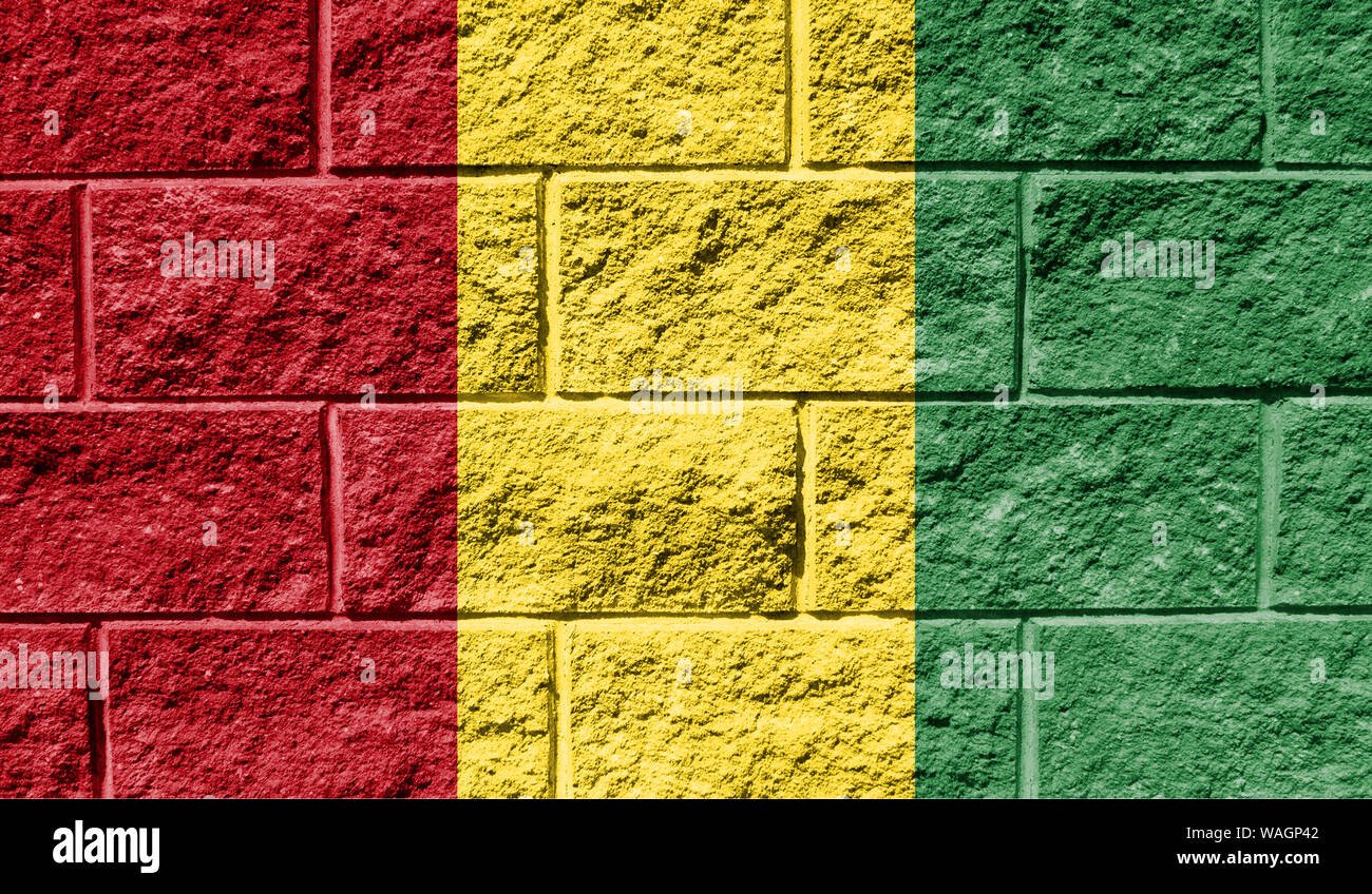 Flag of Guinea close up painted on a cracked wall Stock Photo - Alamy