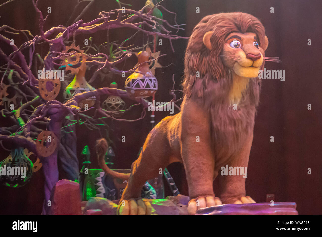 Orlando, Florida. August 14, 2019. Simba in Festival of the Lion King at Animal Kingdom (2). Stock Photo