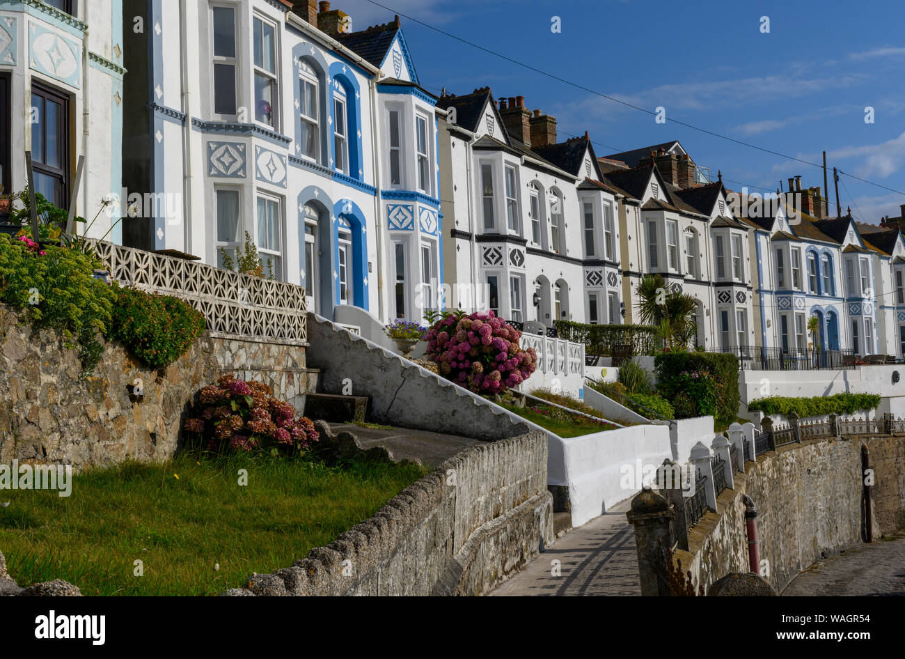 Victorian terrace housing overlooking Porthleven Harbour, Porthleven