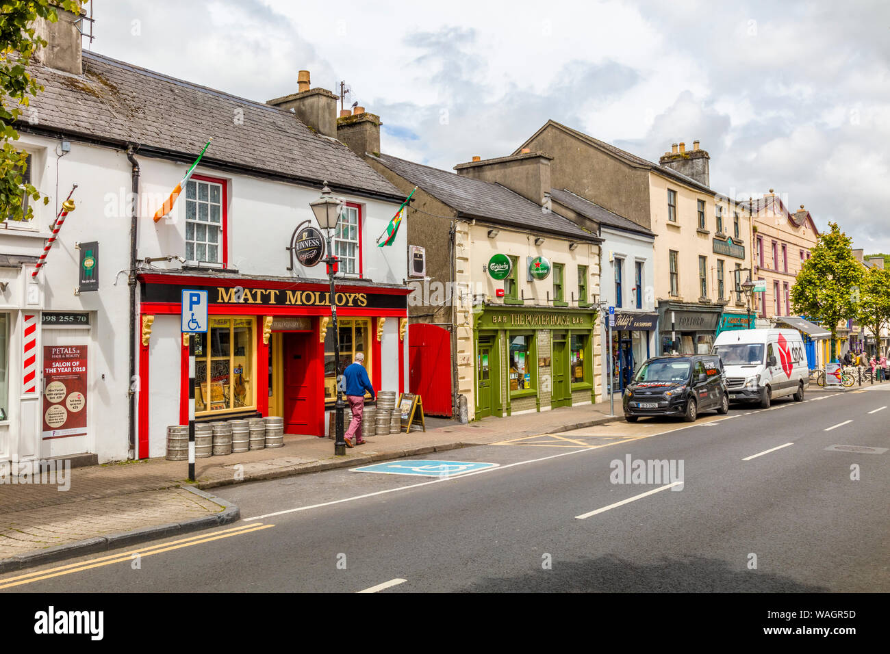 Front of Pub in Westport in County Mayo Ireland Stock Photo