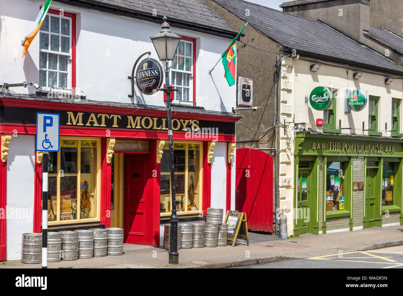 Front of Pub in Westport in County Mayo Ireland Stock Photo