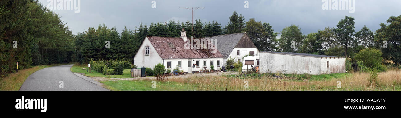 Panorama of farmhouse in Denmark Stock Photo