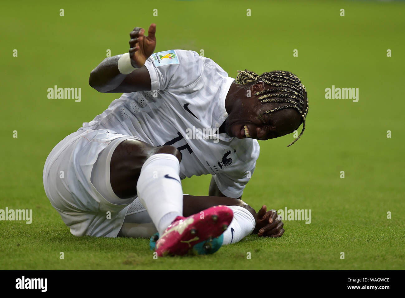Rio de Janeiro, June 25, 2014. Soccer player Sagna, during the soccer match Ecuador vs France for the 2014 World Cup at the Maracanã Stadium in Rio de Stock Photo