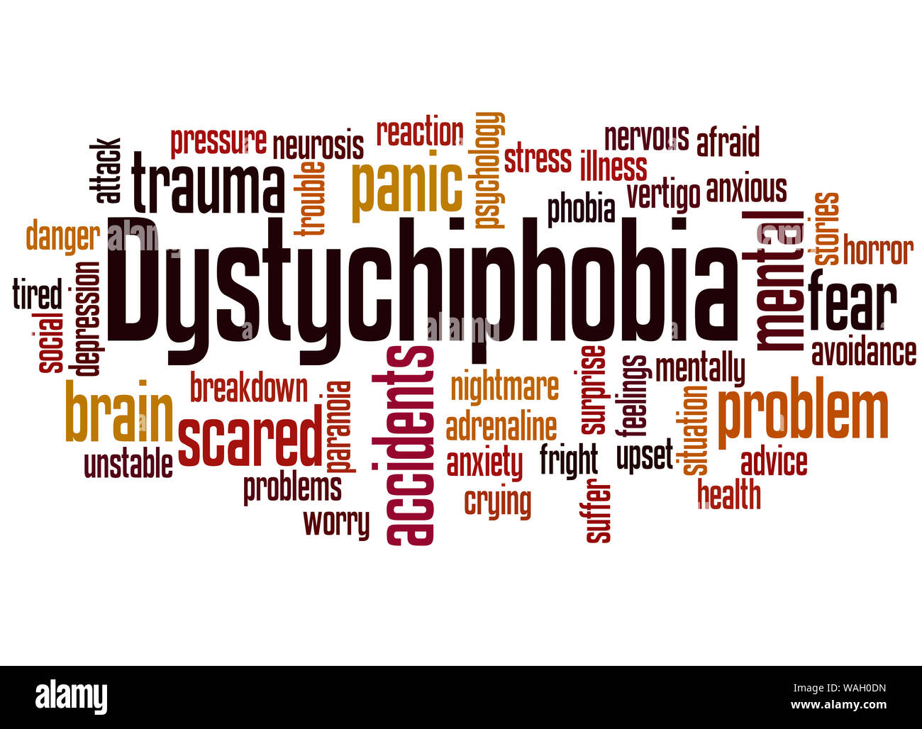 Dystychiphobia fear of accidents word cloud concept on white background Stock Photo Alamy