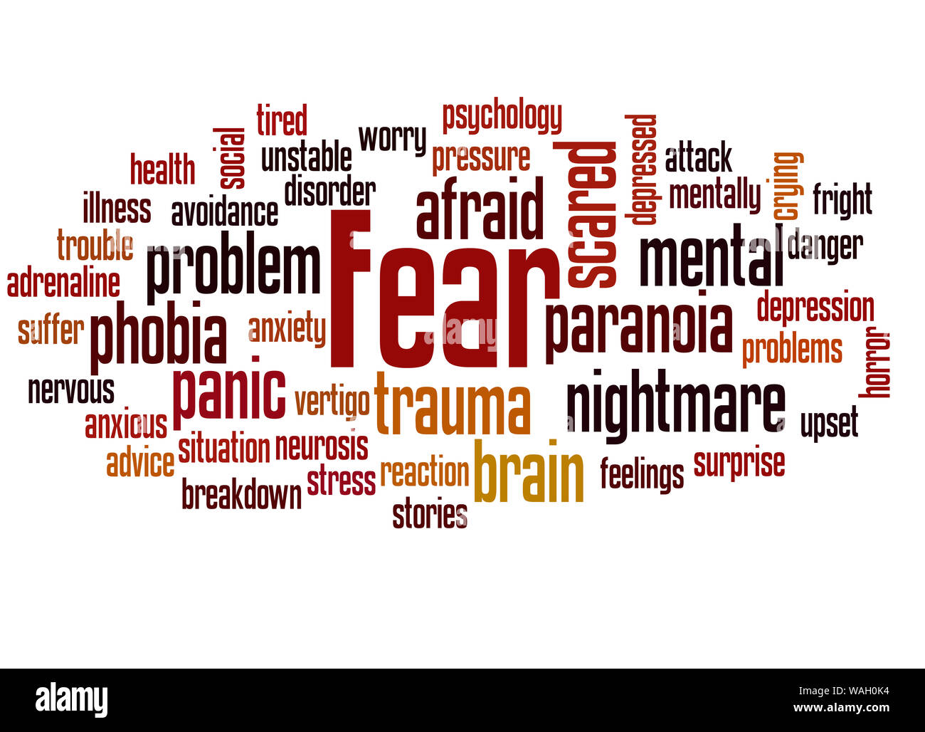 Fear word cloud concept afraid hires stock photography and images Alamy