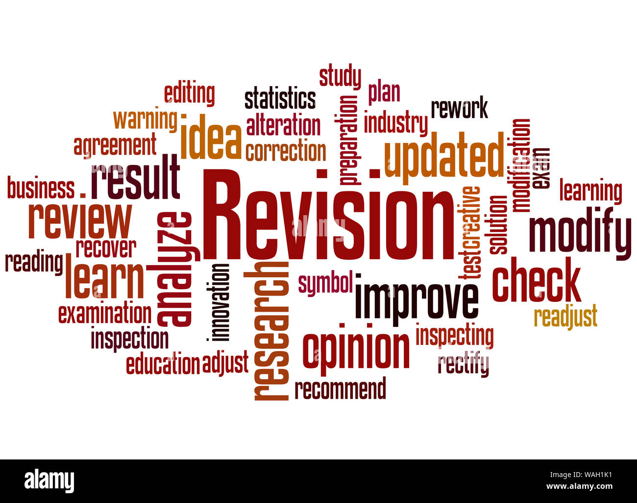 Revision word cloud concept on white background. Stock Photo