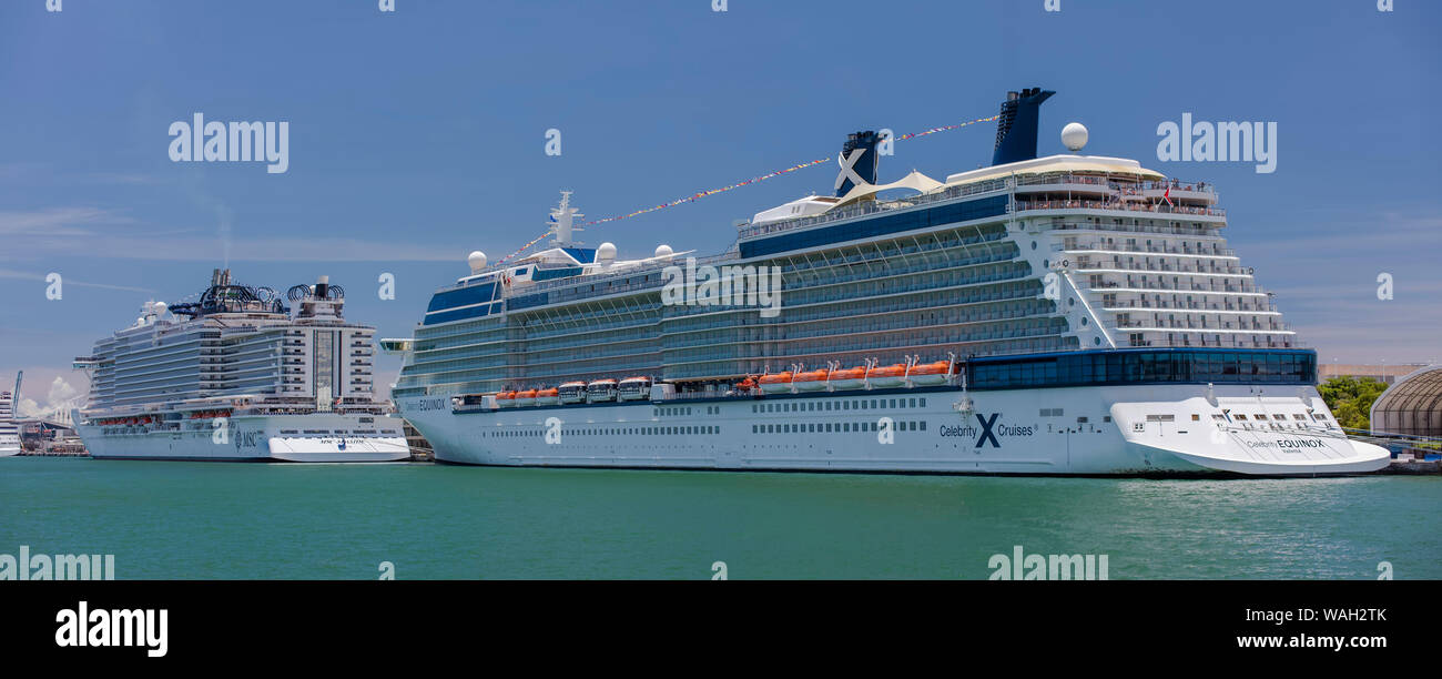 : Cruise ships Miami Stock Photo