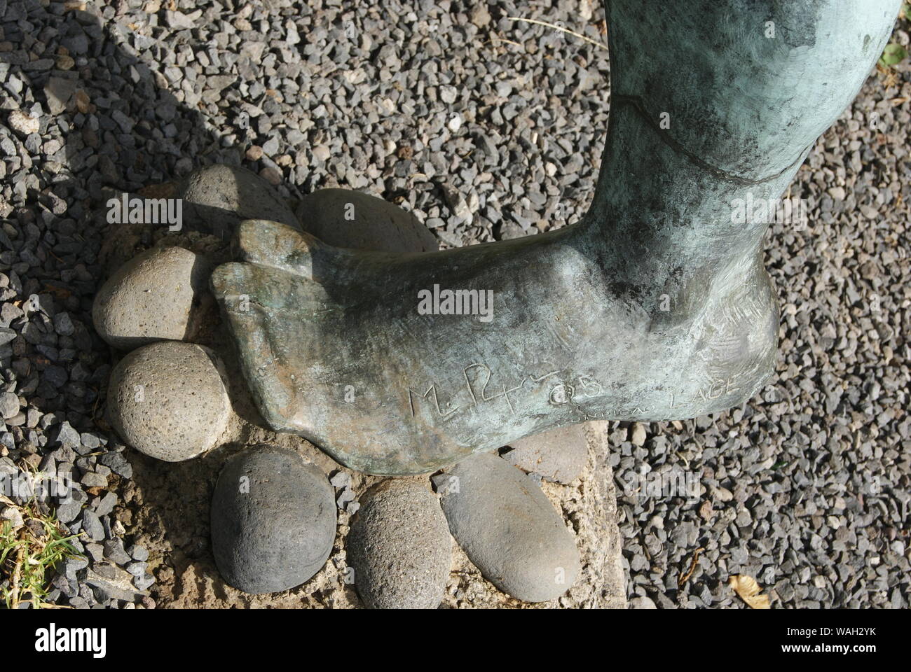 détail d'une statue en bronze à funchal,madère, Stock Photo