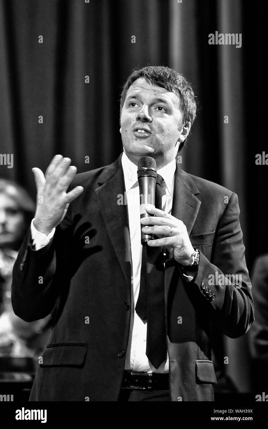 Matteo Renzi for a conference at the Royal Palace of Caserta Stock Photo