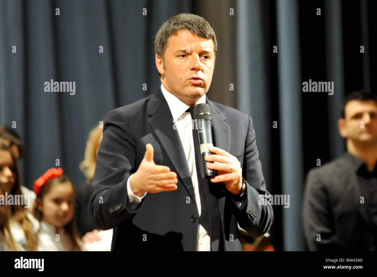 Matteo Renzi for a conference at the Royal Palace of Caserta on 16/01 Stock Photo