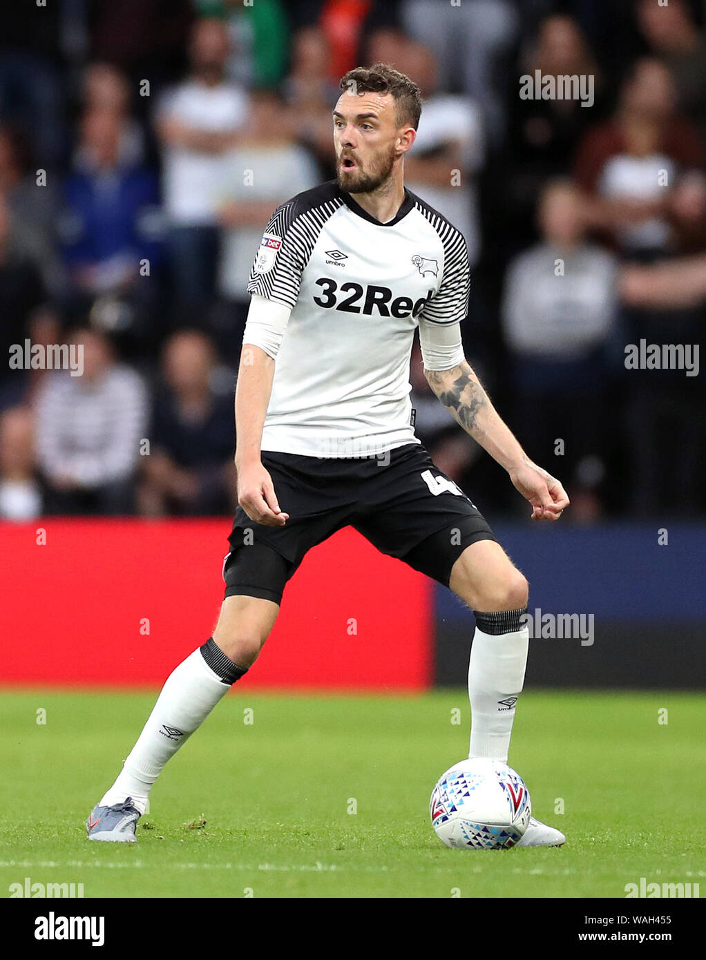 Derby County's Scott Malone during the Sky Bet Championship match at Pride Park, Derby. Stock Photo