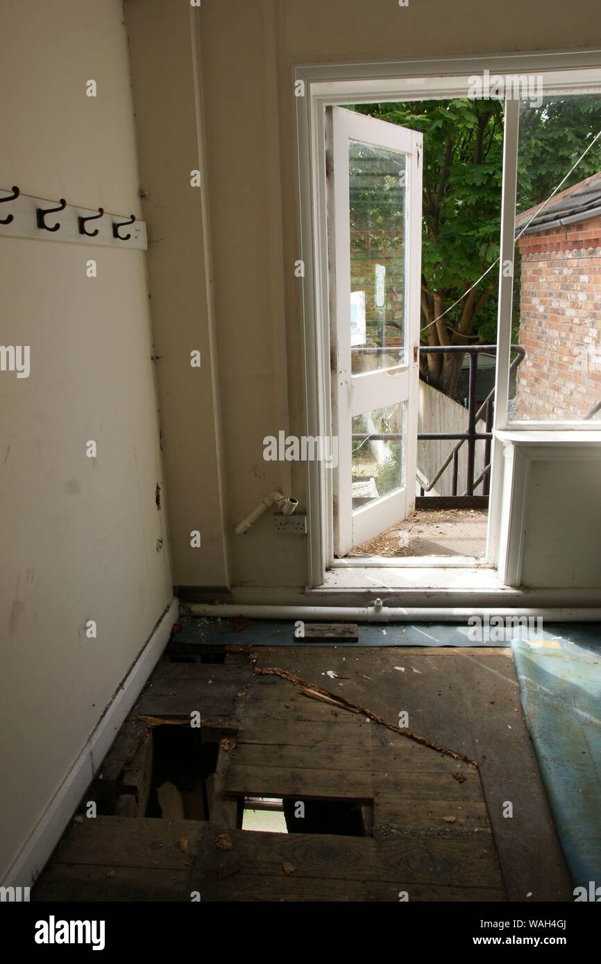 burglary, damaged door Stock Photo