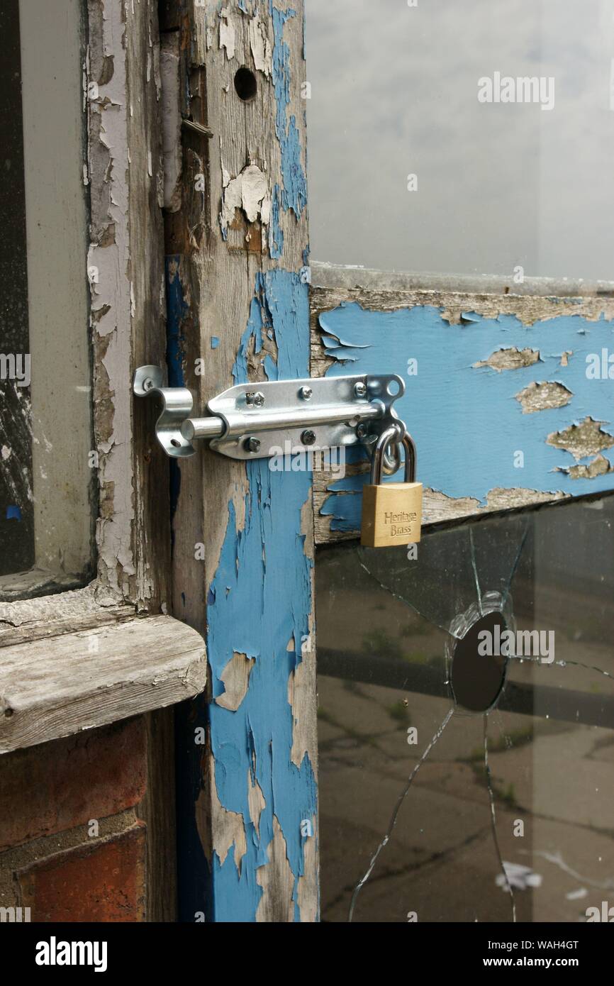 broken door lock, crime Stock Photo