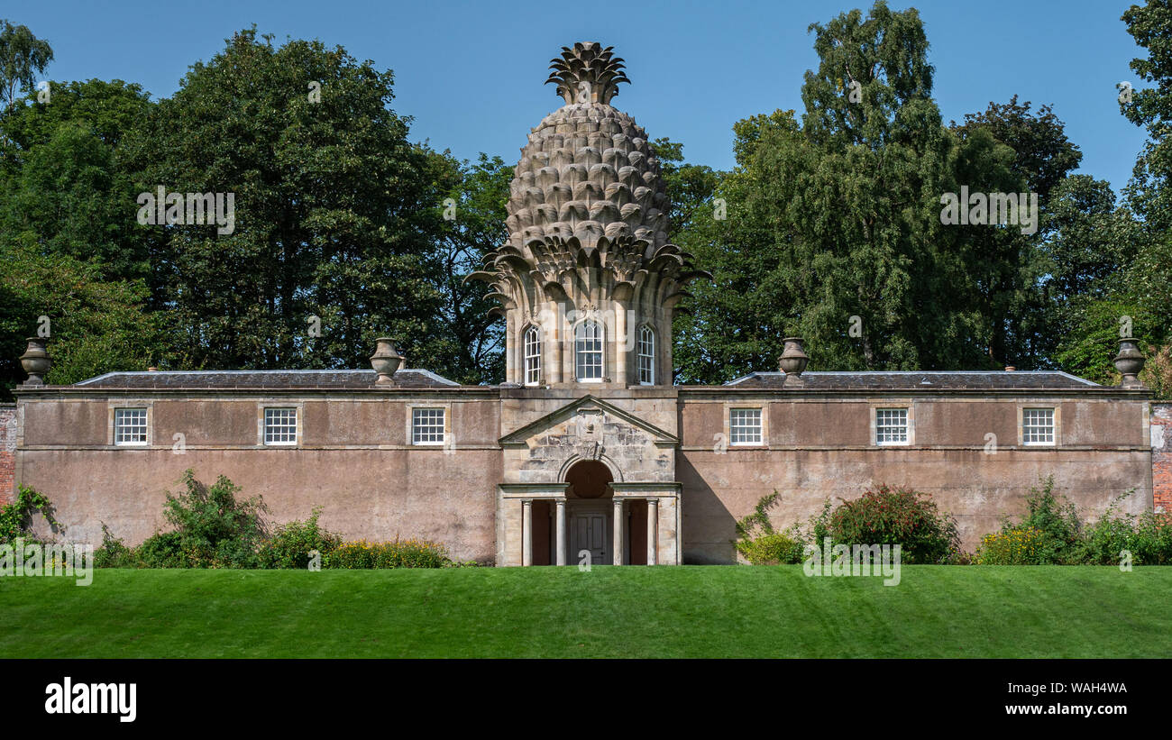 The Dunmore Pineapple building in Dunmore Park, Airth, Scotland. Built