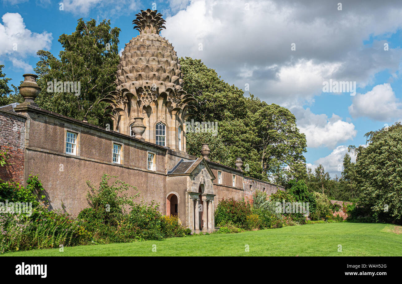 The Dunmore Pineapple building in Dunmore Park, Airth, Scotland. Built
