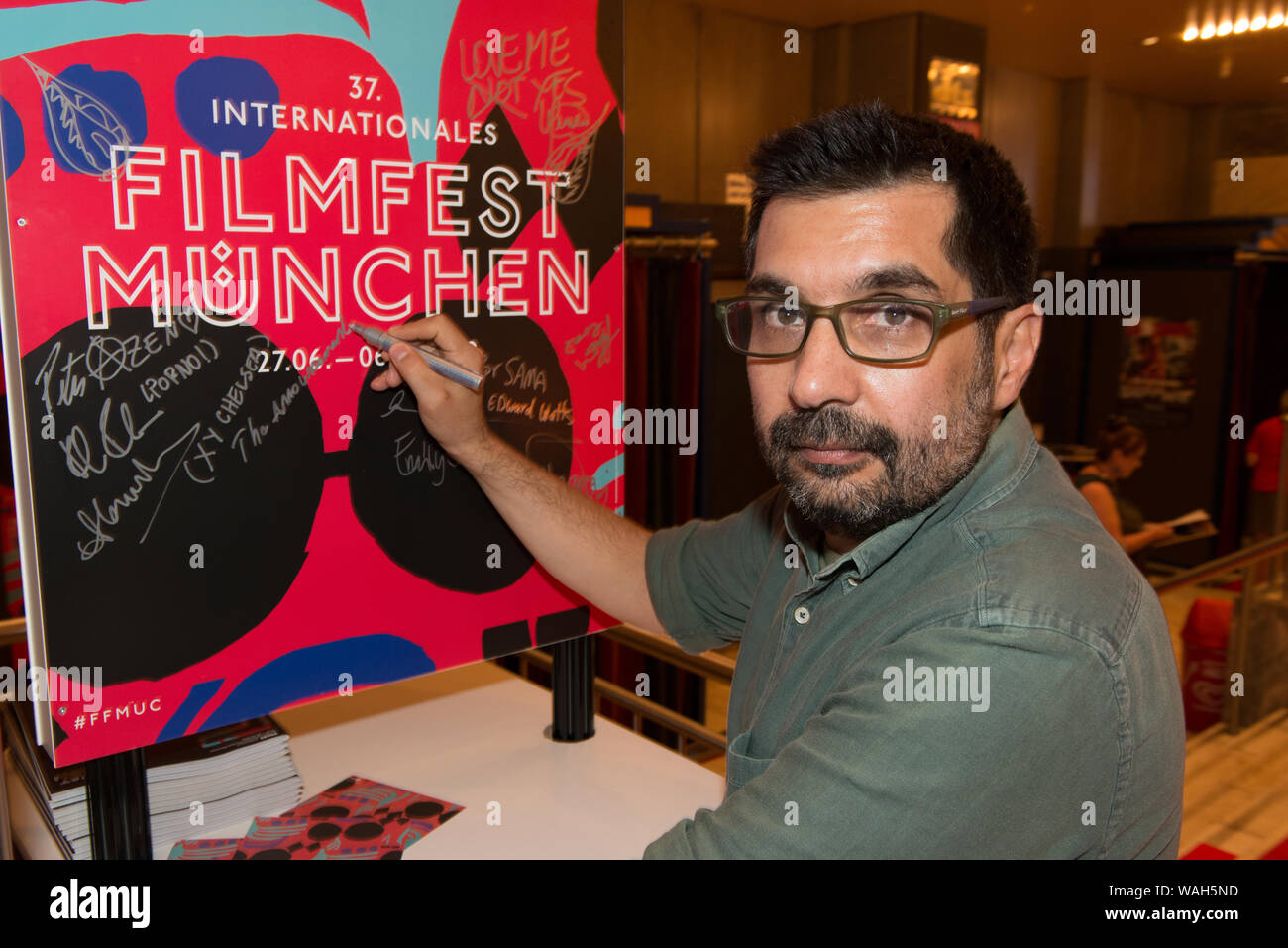 Director Mahmut Fazil Coşkun seen before the screening of his film The Announcement at Filmfest München 2019 Stock Photo