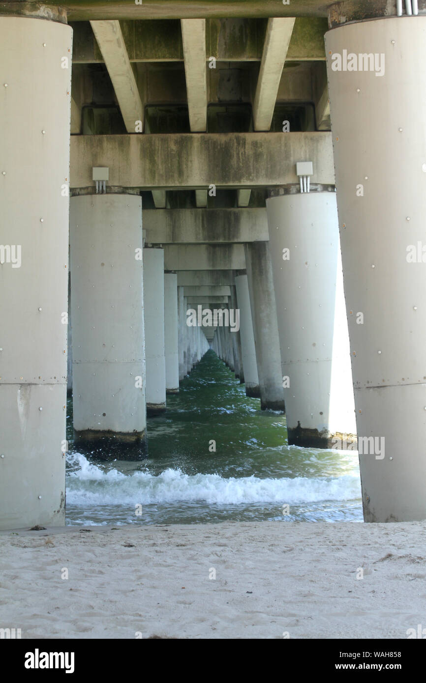 Pillars of the Chesapeake Bay BridgeTunnel at Virginia Beach, USA
