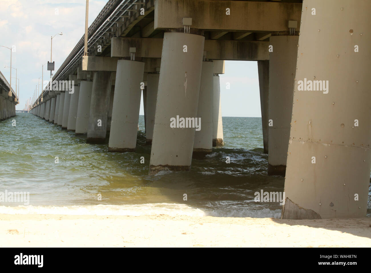 Pillars of the Chesapeake Bay BridgeTunnel at Virginia Beach, USA