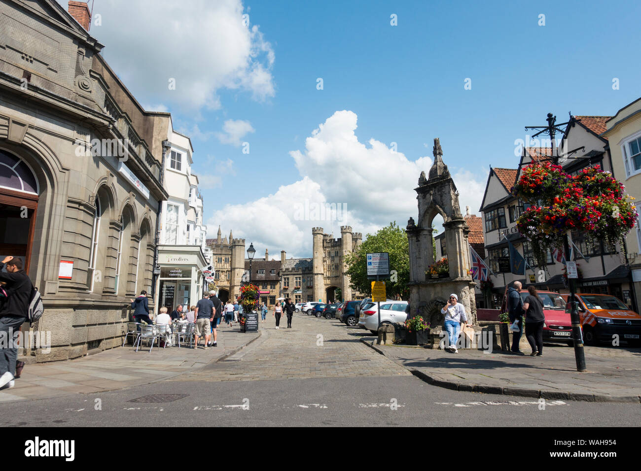 Market Place, Wells, Somerset, England, UK Stock Photo - Alamy
