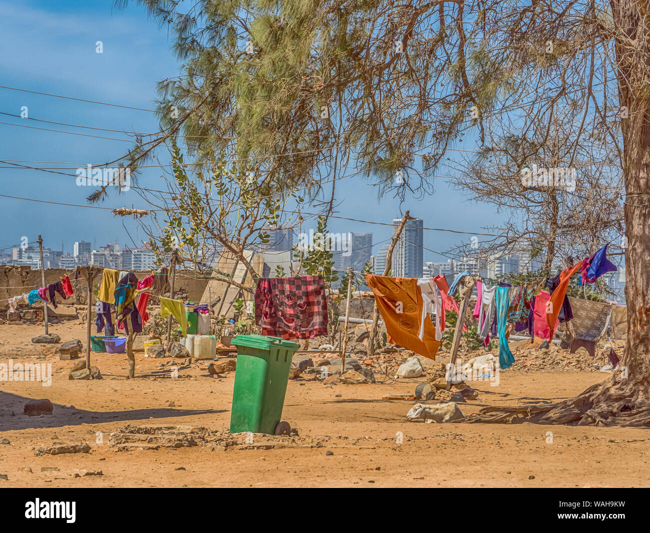 Goree, Senegal- February 2, 2019: Daily life on the island Goree with