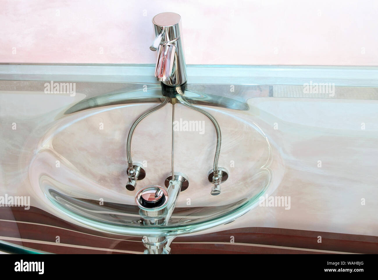 Close Up Shot Of Glass Sink And Faucet Stock Photo 264684408 Alamy