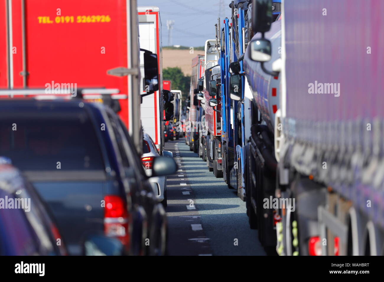 Traffic at a standstill on the M62 between junction 31 & 30 on the