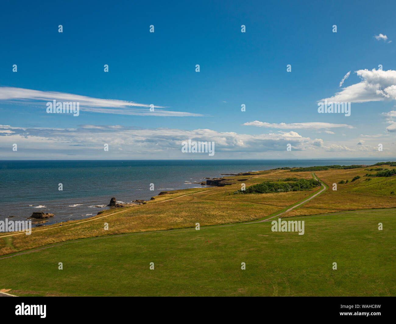 View south from Souter Lighthouse in the village of Marsden,  South Shields, Tyne & Wear, UK. Stock Photo