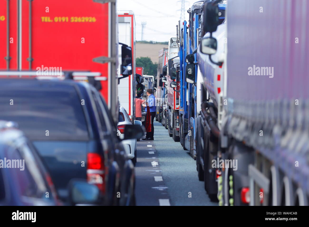 Traffic at a standstill on the M62 between junction 31 & 30 on the