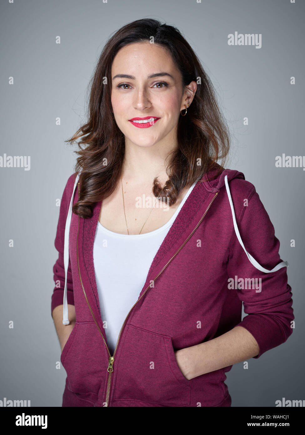 Edinburgh, Scotland, United Kingdom, 18 August 2019. Amused Moose Comedy Award 2019. Photo shoot: Janine Harouni.  Credit Andrew Eaton/Alamy Stock Photo