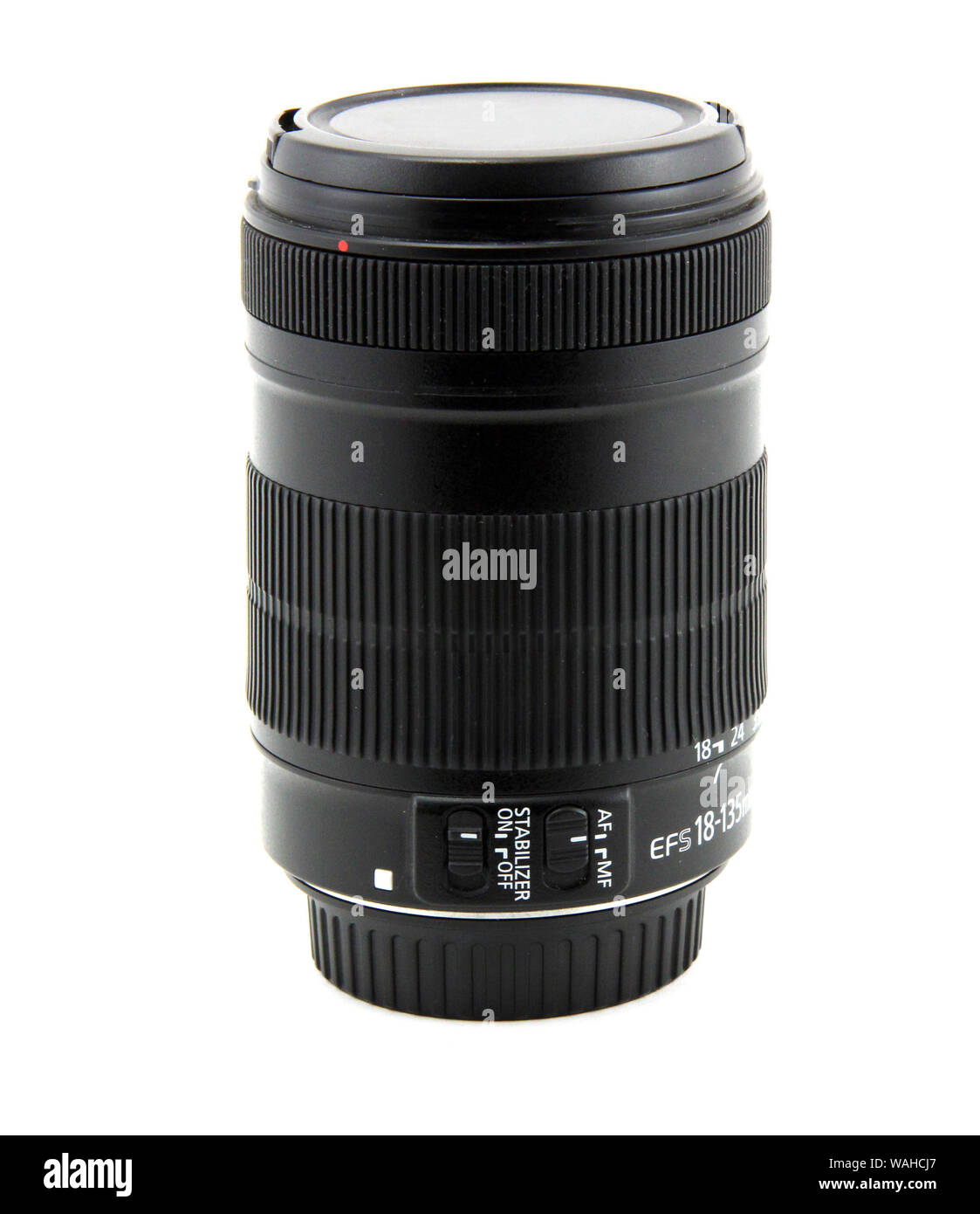Camera photo lens isolated on white background. It is a wide-angle lens