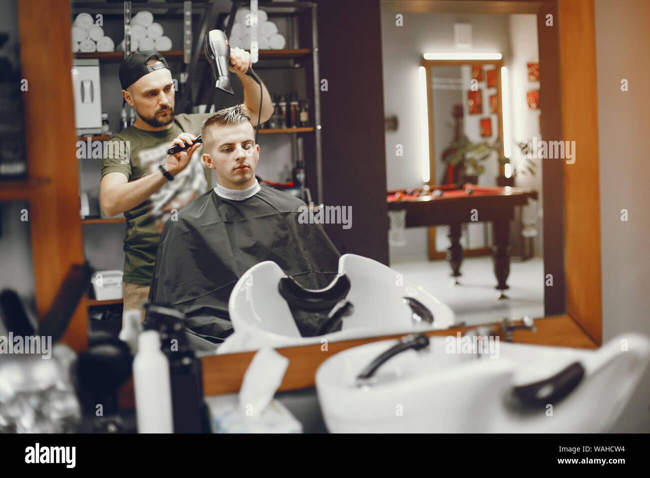 Stylish barber hair dryer hi-res stock photography and images - Alamy